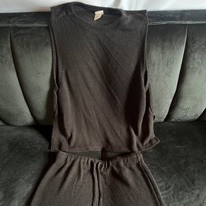 Two piece black crocheted set